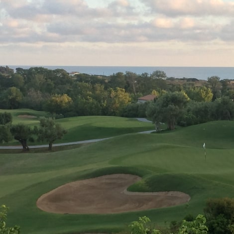 golf course with sea view